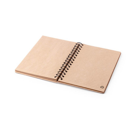 Caderno bambu c/argolas fecho circular